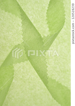 Yellow-green gradation made of washi paper [Background material] 128528239