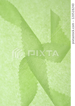 Yellow-green gradation made of washi paper [Background material] 128528240