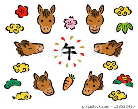手繪馬臉與日式圖示集 128528480