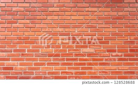 Weathered red brick wall texture forms a classic, solid pattern in an old building's architecture 128528688