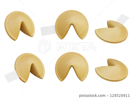 cartoon style fortune cookie 3D graphic cartoon style fortune cookie 3D graphic 128528911