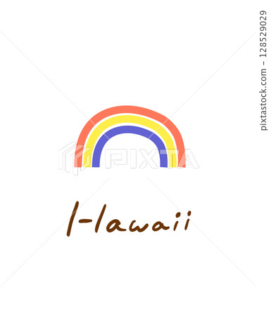夏威夷彩虹手繪插圖 128529029