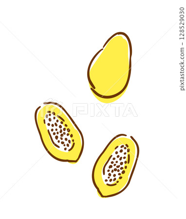 木瓜手繪插圖 128529030