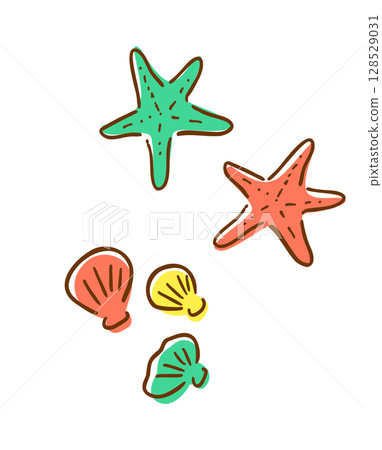 海星手繪插圖 海星手繪插圖 128529031