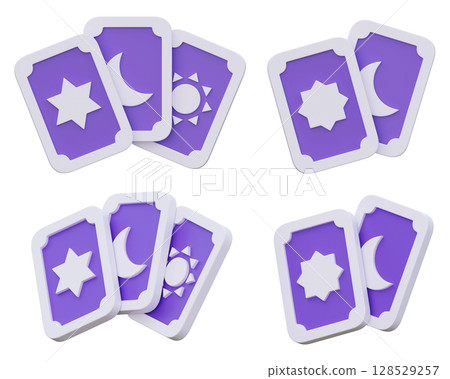 cartoon style tarot card 3D icon 128529257
