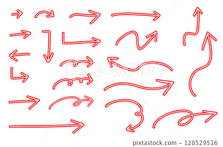 Various Arrow Assortment Set_Outline_Right, Red Various Arrow Assortment Set_Outline_Right, Red 128529516