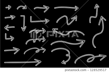 各種箭頭組合 set_outline_rightward,黑色背景 各種箭頭組合 set_outline_rightward,黑色背景 128529517