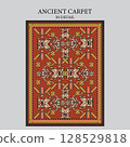 Vintage ancient eastern carpet in detail. 128529818