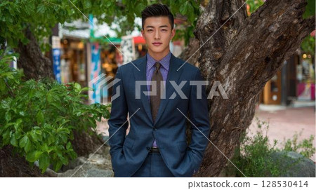An elite businessman looking at the camera with a confident expression 128530414