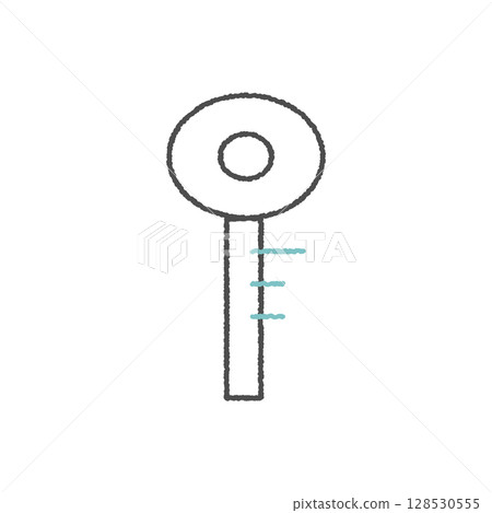 簡單的鑰匙圖示[僅限線路] 128530555