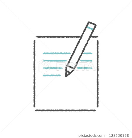 簡單的紙和鉛筆圖示[僅限線條] 128530558