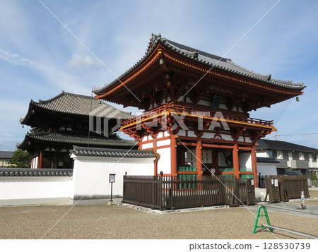 奈良市喜光寺（南門和本殿） 128530739