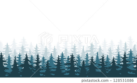 fir trees silhouette 128531086