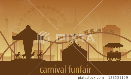 urban landscape with amusement park 128531139