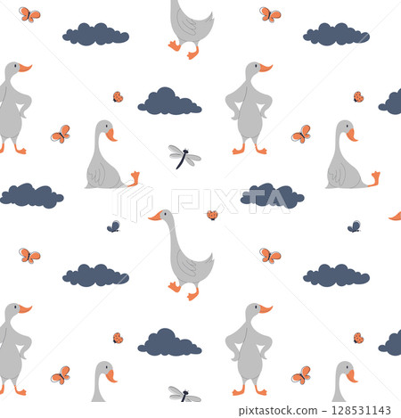 funny geese seamless pattern funny geese seamless pattern 128531143
