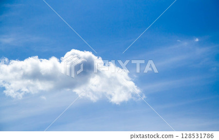 Summer sky. Cumulus clouds on a blue background. Partly cloudy. Summer sky. Cumulus clouds on a blue background. Partly cloudy. 128531786