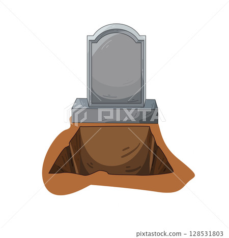 illustration of open grave illustration of open grave 128531803
