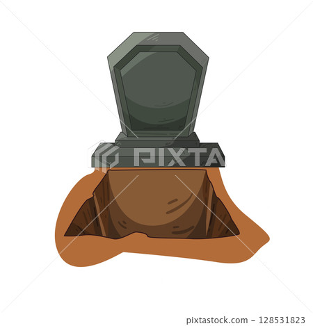 illustration of open grave illustration of open grave 128531823