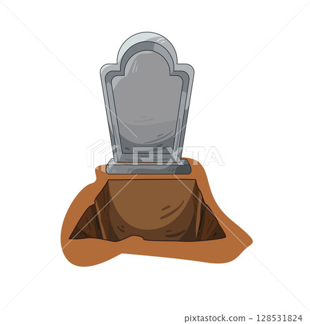 illustration of open grave 128531824