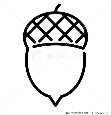 Acorn Line Icon Vector with Editable Stroke 128532257