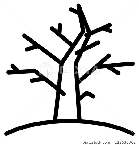 Bare Tree Line Icon Vector with Editable Stroke Bare Tree Line Icon Vector with Editable Stroke 128532302
