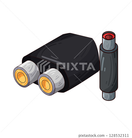 illustration of jack connector illustration of jack connector 128532311