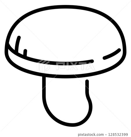 Edible Mushroom Line Icon Vector with Editable Stroke 128532399