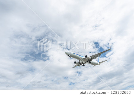 Morning Sendai Airport, landing plane, Natori City, Miyagi Prefecture Morning Sendai Airport, landing plane, Natori City, Miyagi Prefecture 128532693