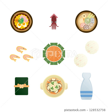 Toyama gourmet illustration set Toyama gourmet illustration set 128532738