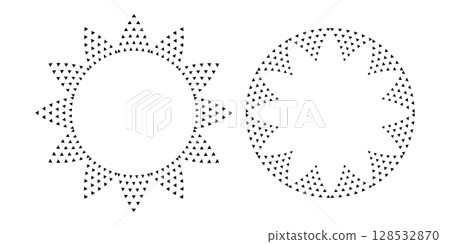 Design Elements Set. Radial Dots Patterns for Decorative Frames. Design Elements Set. Radial Dots Patterns for Decorative Frames. 128532870