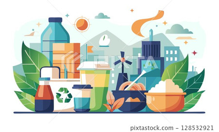 Opt for reusable alternatives to single-use plastics and disposable items, minimizing waste and pollution. 128532921