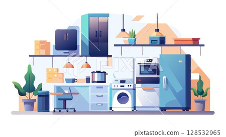 Upgrade to energy-efficient appliances, such as refrigerators, washing machines, and dishwashers, reducing energy usage. 128532965