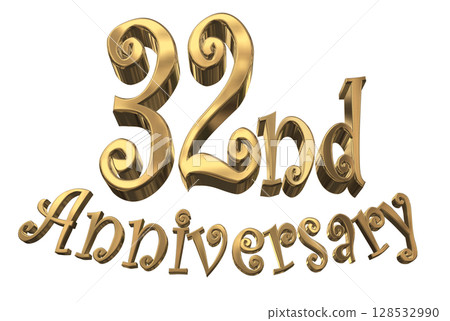 3DCG text "32nd Anniversary/32nd Anniversary Mark Sparkle" 3DCG text "32nd Anniversary/32nd Anniversary Mark Sparkle" 128532990