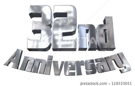 3DCG text "32nd Anniversary/32nd Anniversary Mark Sparkle" 128533051