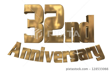 3DCG text "32nd Anniversary/32nd Anniversary Mark Sparkle" 128533066