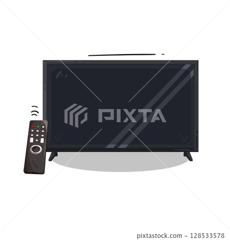 illustration of tv and remote 128533578