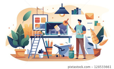 Explore various craft techniques, from painting and drawing to paper crafts and upcycling projects. 128533661