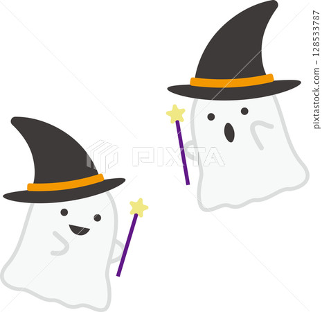 可愛的鬼魂插畫素材 128533787