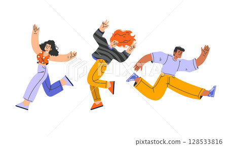 An Engaging and Dynamic Illustration of People Energetically Engaged in Various Motion Activities An Engaging and Dynamic Illustration of People Energetically Engaged in Various Motion Activities 128533816