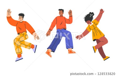 Dynamic and Engaging Dance Illustrations Showcasing Diverse Friends Having Fun Together Dynamic and Engaging Dance Illustrations Showcasing Diverse Friends Having Fun Together 128533820
