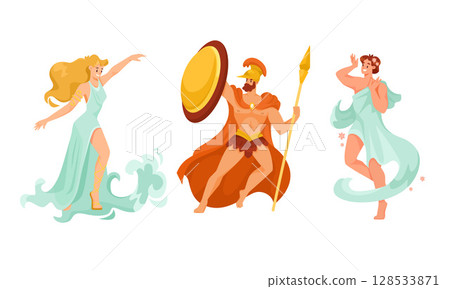 Fantastic Mythical Characters Depicted in a Colorful Illustrative and Artistic Style Fantastic Mythical Characters Depicted in a Colorful Illustrative and Artistic Style 128533871