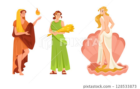 Exploring Mythological Figures Depicted in a Pixel Art Style with Unique Characteristics 128533873