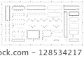 一組ASCII藝術氣泡和框架。用於裝飾的向量材料 128534217