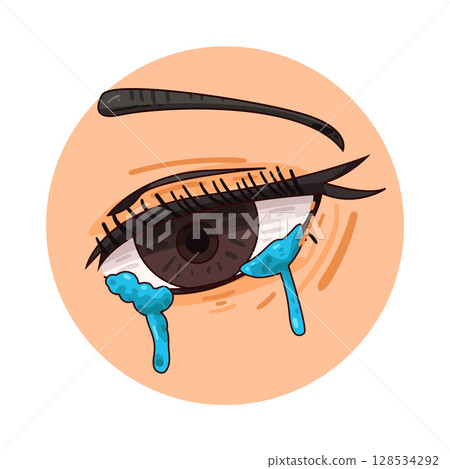 illustration of crying eyes 128534292
