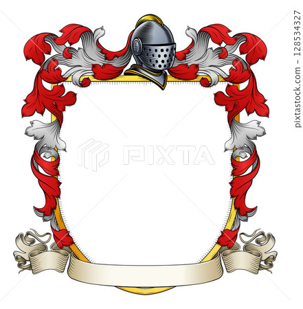 Coat of Arms Crest Family Heraldic Medieval Shield 128534327