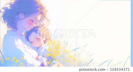 父母和孩子互相擁抱 父母和孩子互相擁抱 128534371