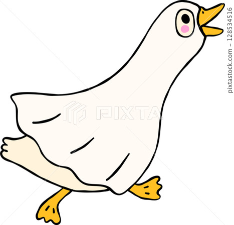 Cute Halloween Silly Goose doodle spooky running ghost sheet goose hand drawn Cute Halloween Silly Goose doodle spooky running ghost sheet goose hand drawn 128534516