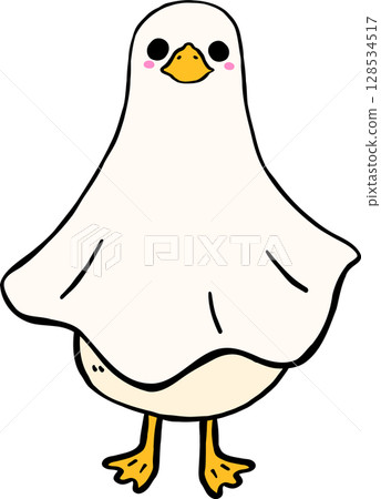 Cute Halloween Silly Goose doodle spooky ghost sheet goose hand drawn Cute Halloween Silly Goose doodle spooky ghost sheet goose hand drawn 128534517