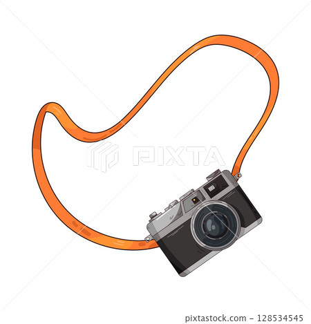 illustration of camera with strap 128534545