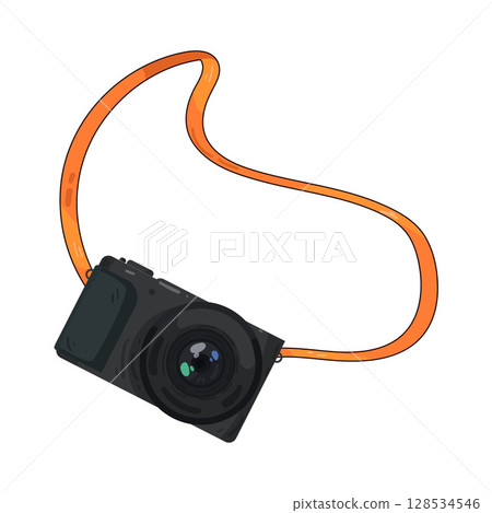 illustration of camera with strap 128534546